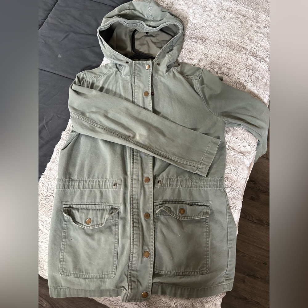 Forever 21 Sage Green Hooded Jacket